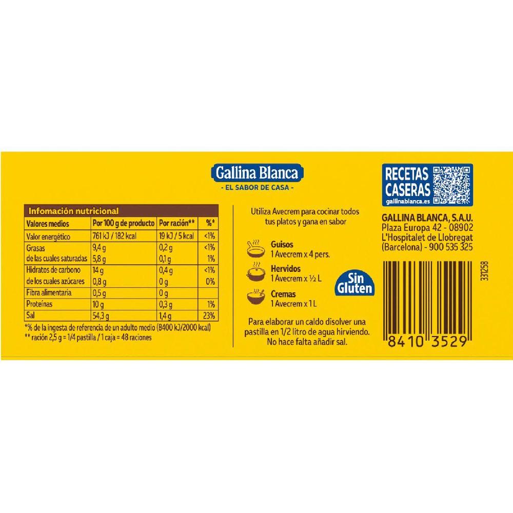 Eroski Caldo de pollo AVECREM 12 pastillas caja 135 g Tienda