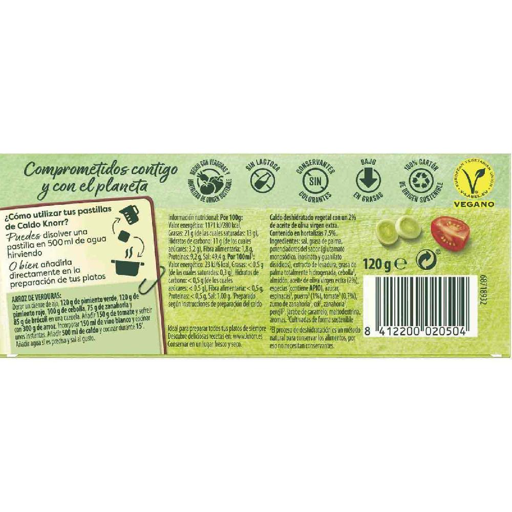 Eroski Caldo vegetal KNORR 12 pastillas caja 120 g Envío gratis