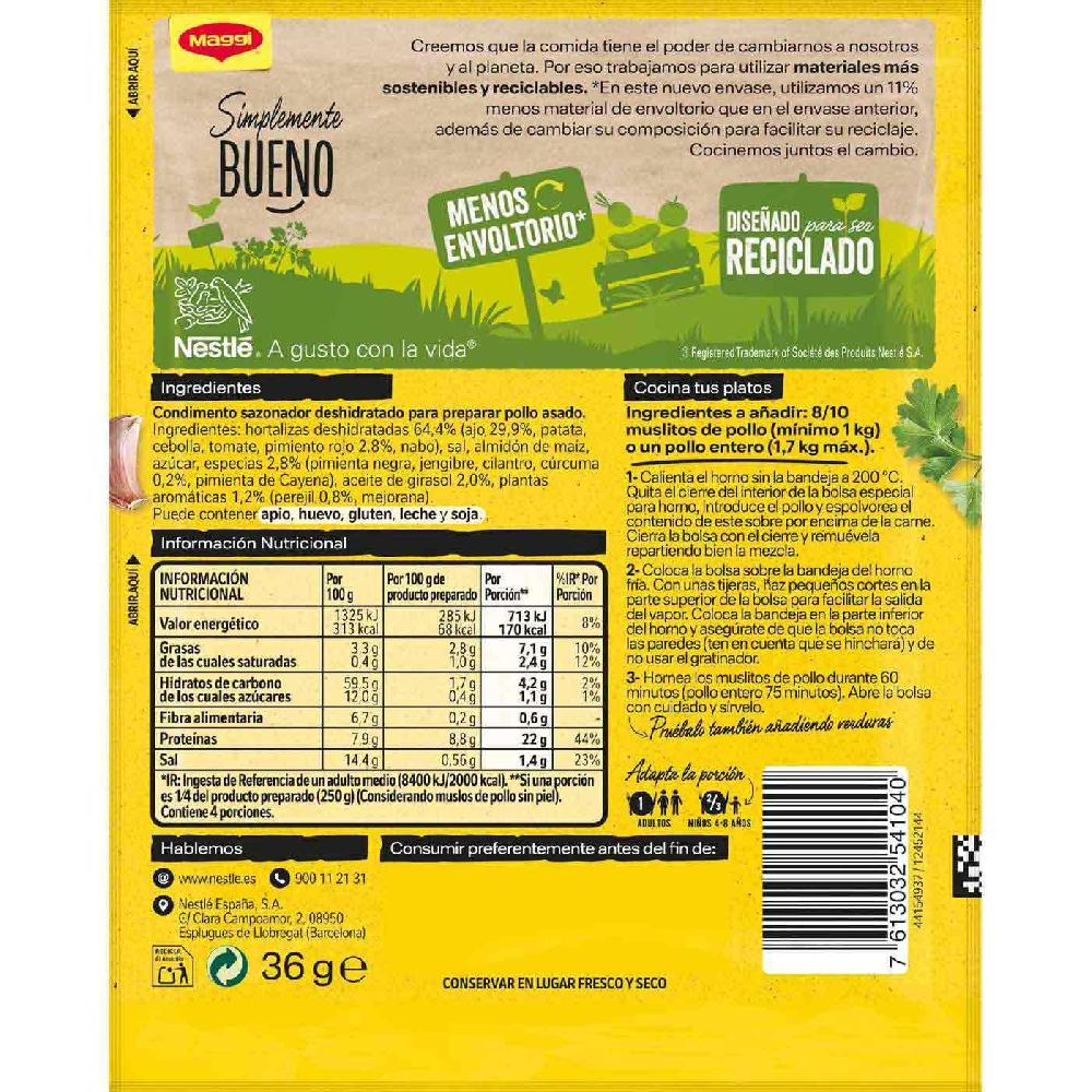 Eroski Jugoso al horno pollo ajo MAGGI sobre 36 g COMPRAR AHORA