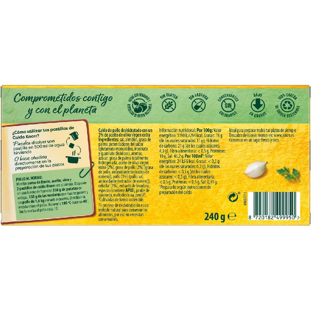 Eroski Caldo en pastillas de pollo KNORR 24 pastillas caja 240 g Precio de fábrica