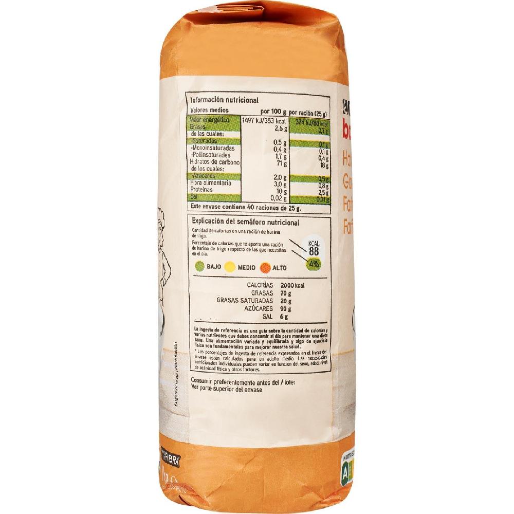 Eroski Harina de trigo EROSKI BASIC paquete 1 kg Solo hoy