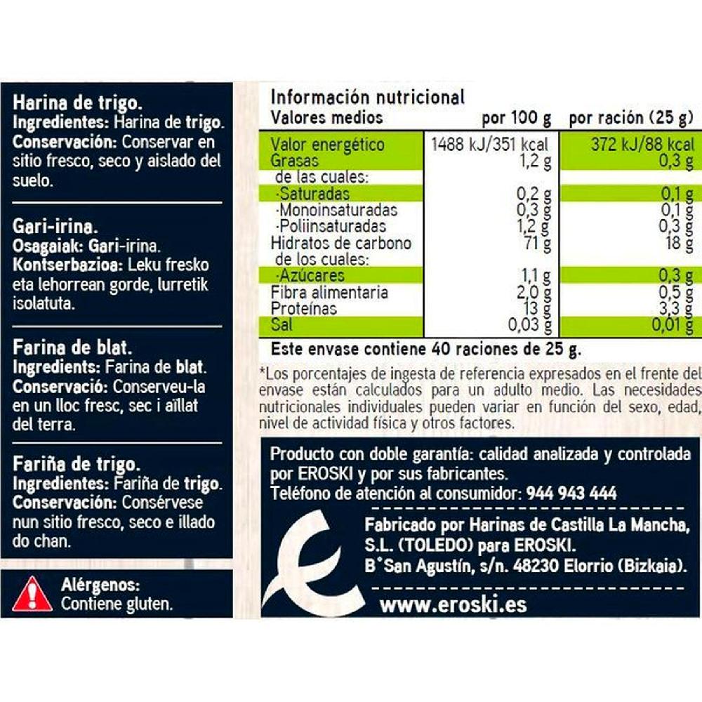 Eroski Harina de fuerza EROSKI paquete 1 kg Oferta especial de fábrica