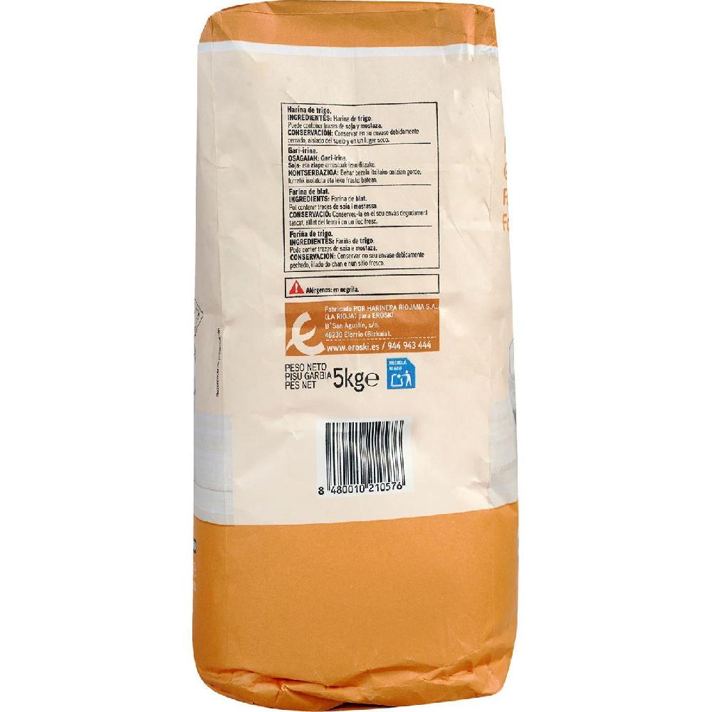 Eroski Harina de trigo EROSKI BASIC paquete 5 kg Superdescuento
