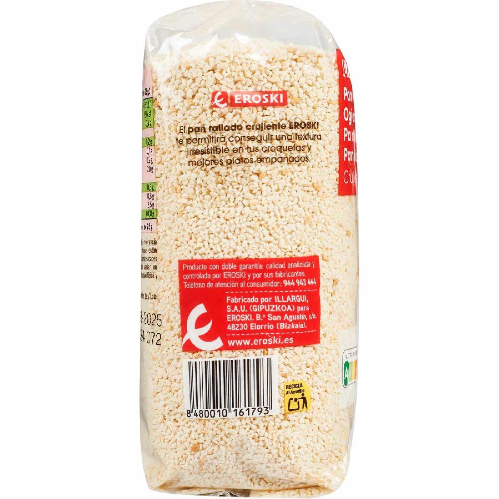 Eroski Pan rallado crujiente EROSKI paquete 400 g Libre de impuestos