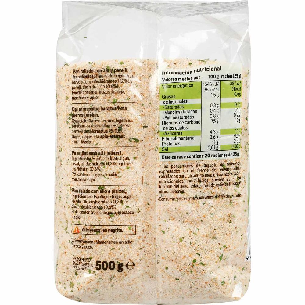 Eroski Pan rallado de ajo-perejil EROSKI paquete 500 g Descuentos del mes