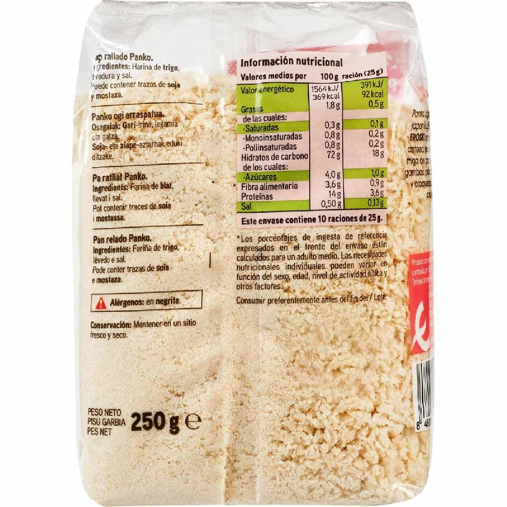 Eroski Pan rallado panko estilo japonés EROSKI paquete 250 g Oferta exclusiva