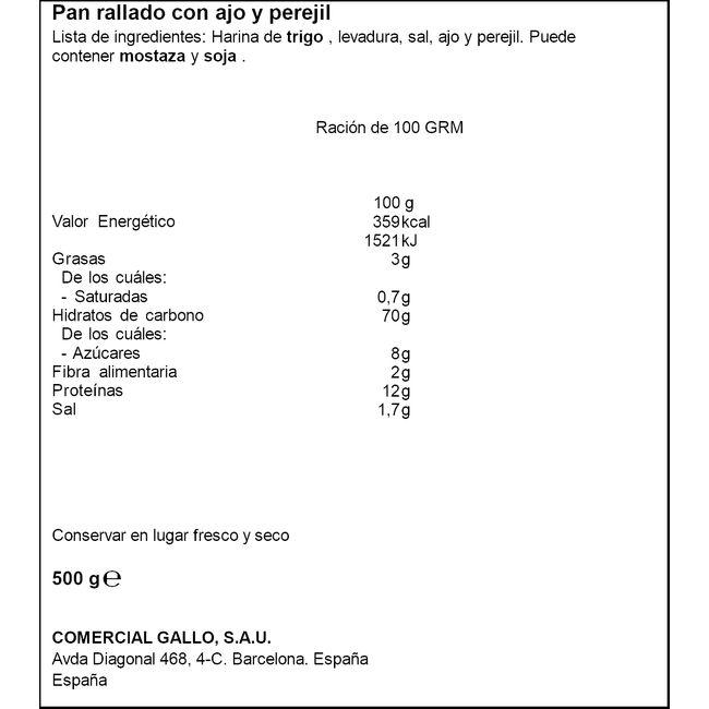 Eroski Pan rallado con ajo-perejil GALLO paquete 500 g Última moda