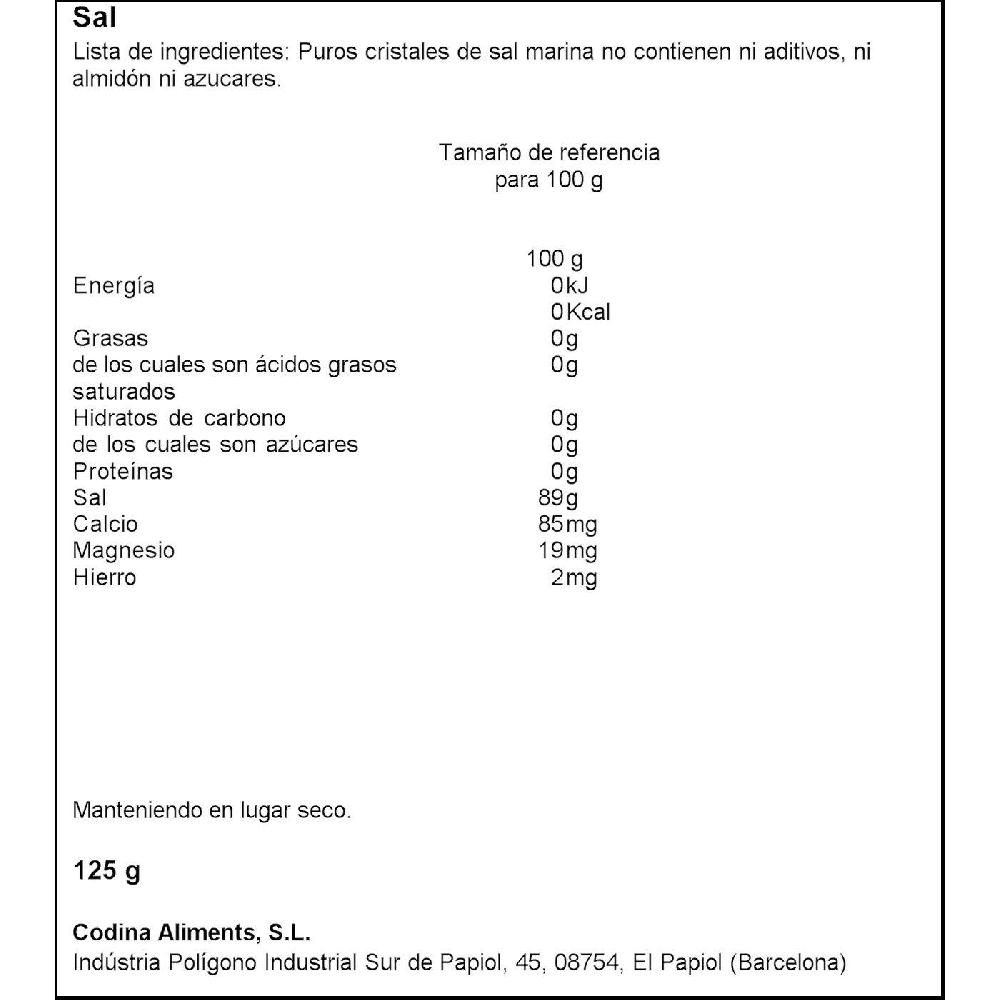 Eroski Sal de mar MALDON caja 125 g Devoluciones gratuitas