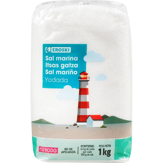 Eroski Sal marina yodada EROSKI paquete 1 kg