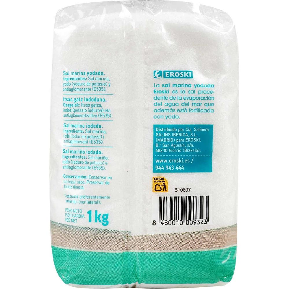Eroski Sal marina yodada EROSKI paquete 1 kg 2025