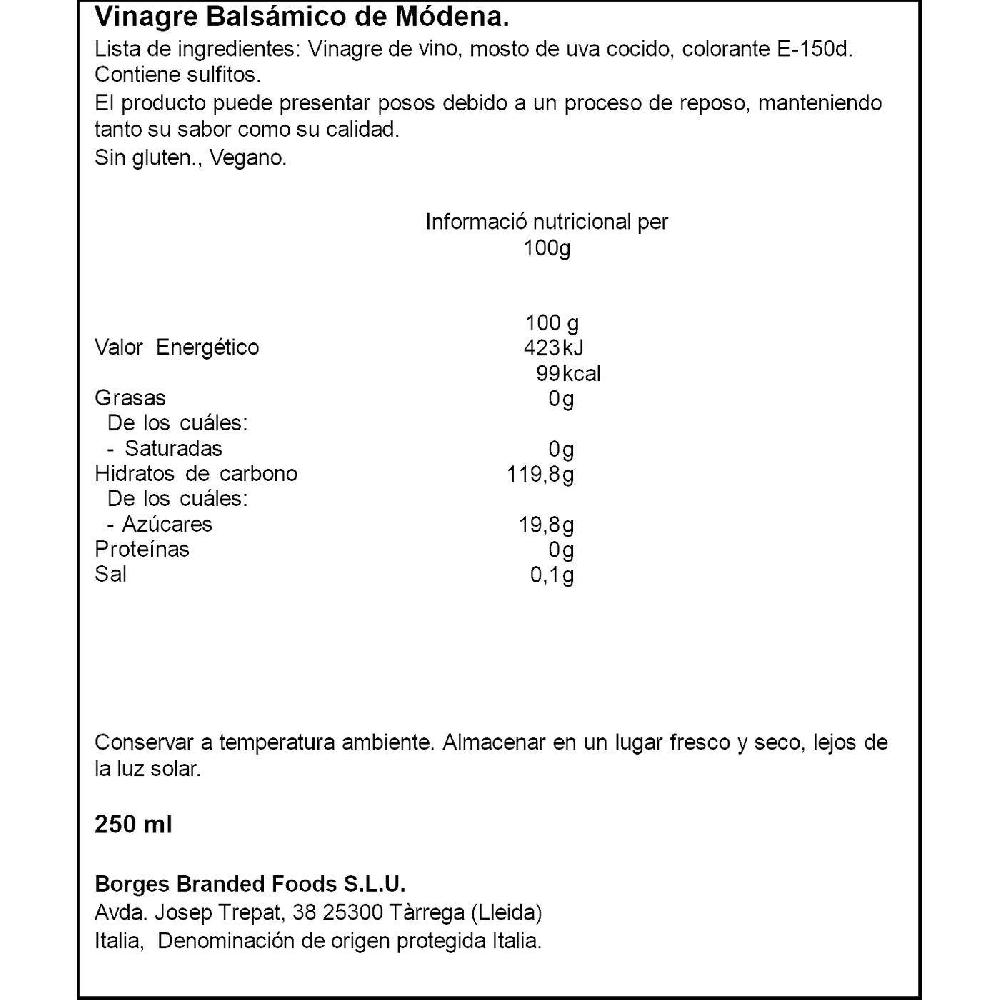 Eroski Vinagre balsámico de Módena BORGES spray 25 cl Venta caliente