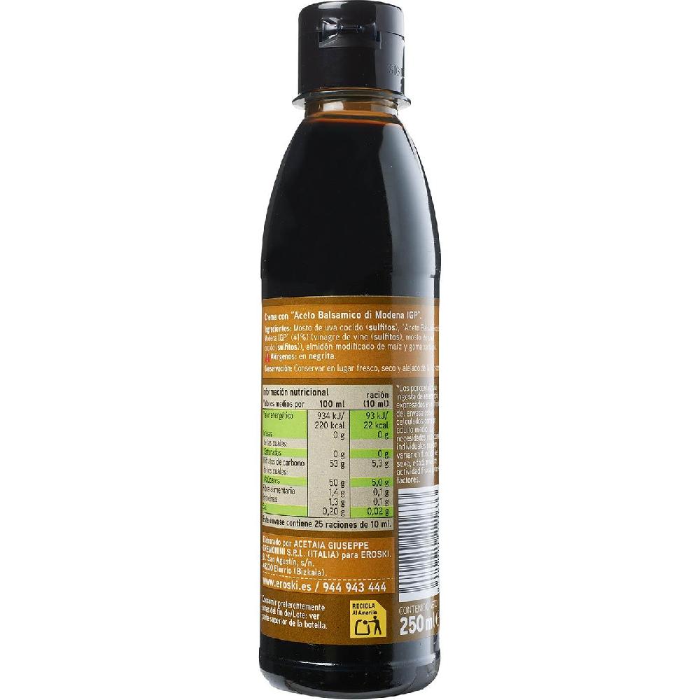 Eroski Crema balsámica de Módena EROSKI botella 250 ml Los más vendidos