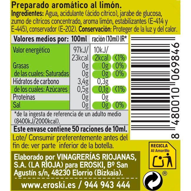 Eroski Concentrado de limón EROSKI botella 5 cl Envío gratis