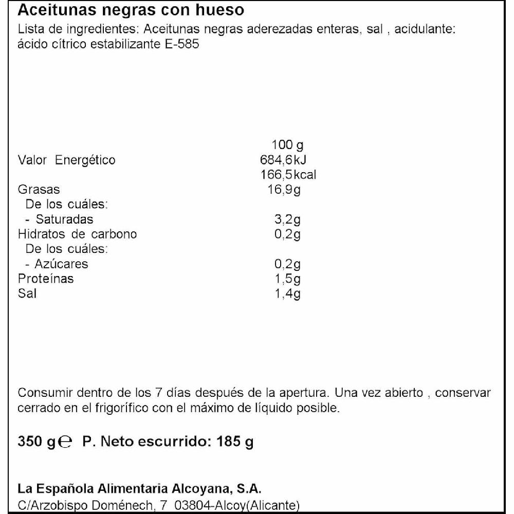 Eroski Aceitunas negras LA ESPAÑOLA lata 185 g COMPRAR AHORA