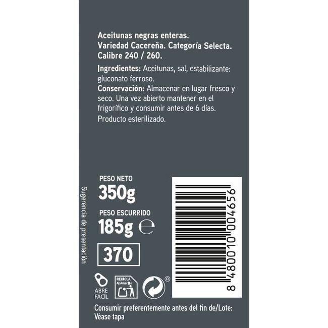 Eroski Aceitunas negras con hueso EROSKI lata 185 g Precio de fábrica