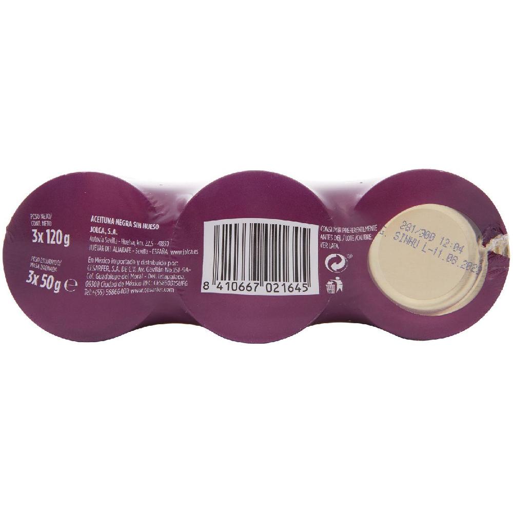 Eroski Aceituna negra sin hueso JOLCA pack 3x50 g Solo hoy