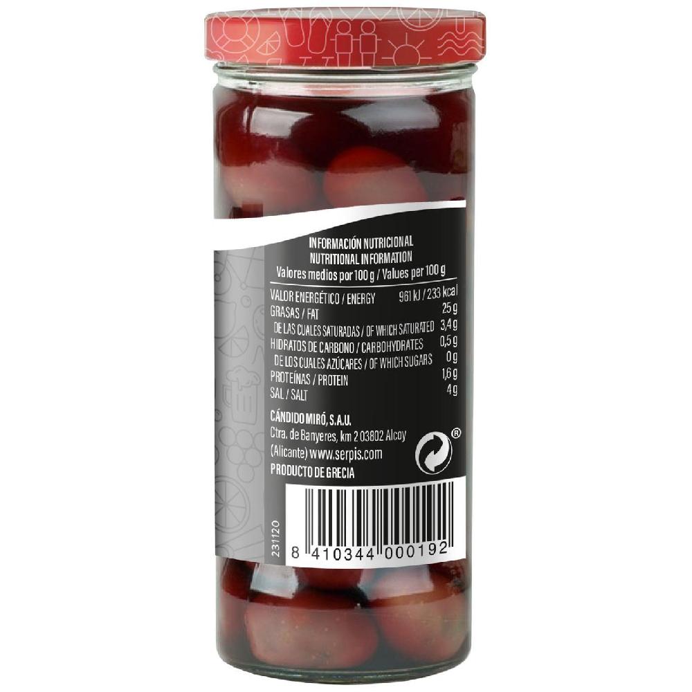 Eroski Aceituna negra kalamata SERPIS frasco 340 g Superdescuento