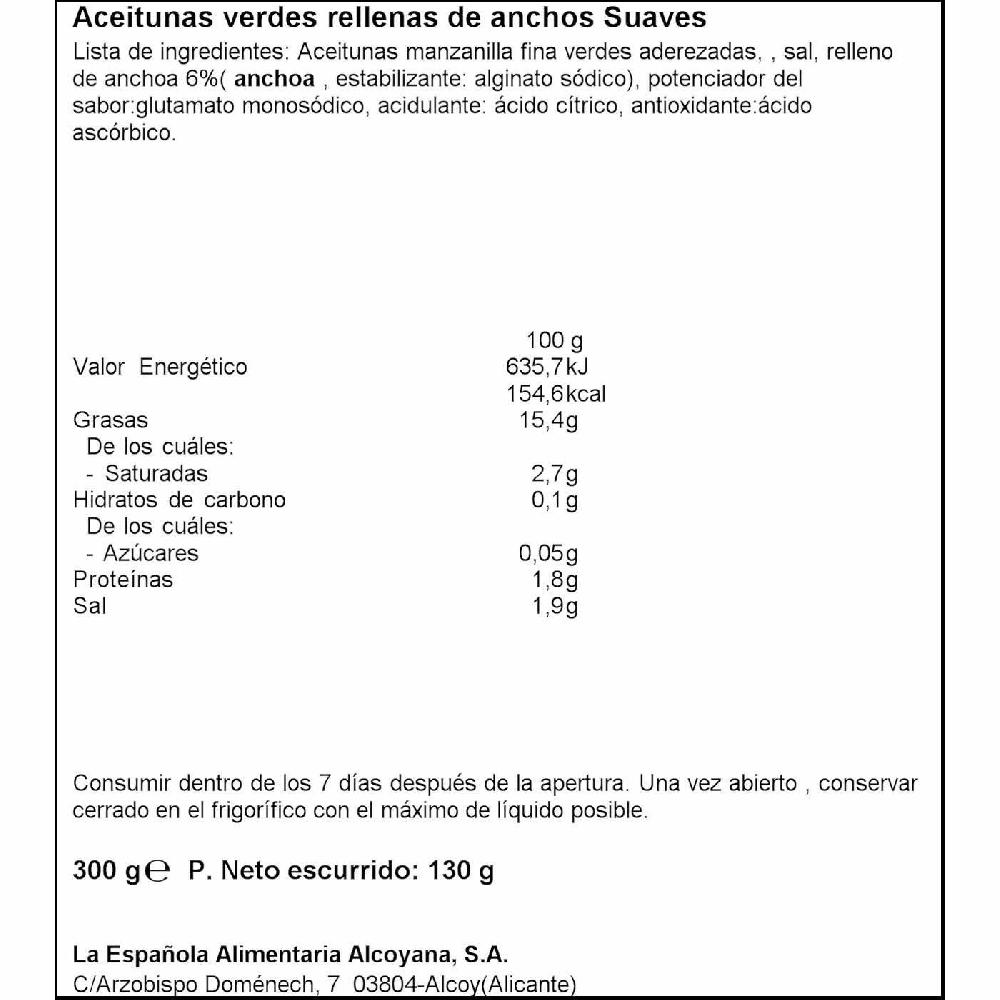 Eroski Aceitunas rellenas de anchoa suave LA ESPAÑOLA lata 130 g Descuentos del mes
