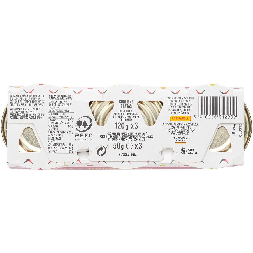 Eroski Aceitunas rellenas de chili valientes LA ESPAÑOLA pack 3x50 g Rebajas de fin de temporada