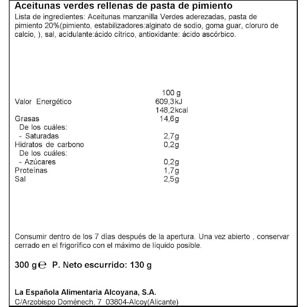 Eroski Aceitunas rellenas de pimiento LA ESPAÑOLA lata 130 g Precio ultrabajo