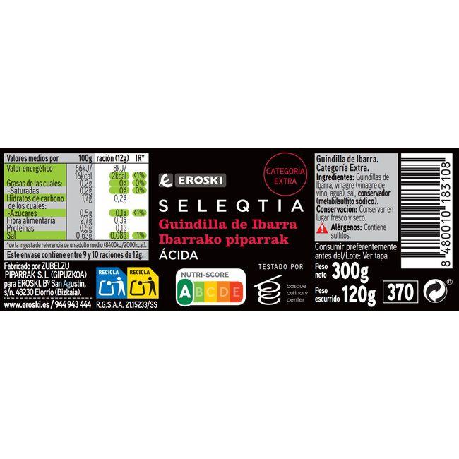 Eroski Guindillas de Ibarra Eroski SELEQTIA frasco 120 g Outlet