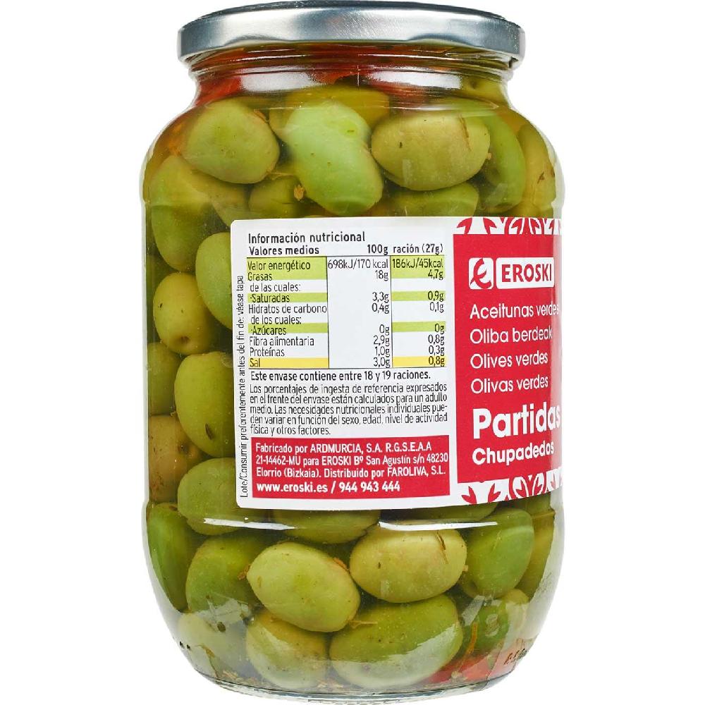 Eroski Aceitunas chupadedos EROSKI frasco 500 g Los más vendidos