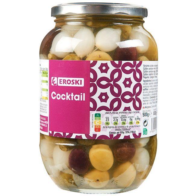 Eroski Cocktail encurtidos EROSKI frasco 500 g