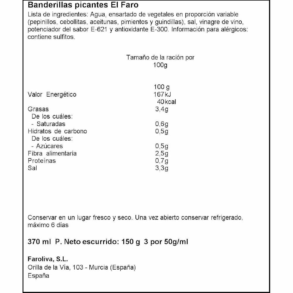 Eroski Banderillas picantes en vinagre EL FARO frasco 150 g Oferta exclusiva