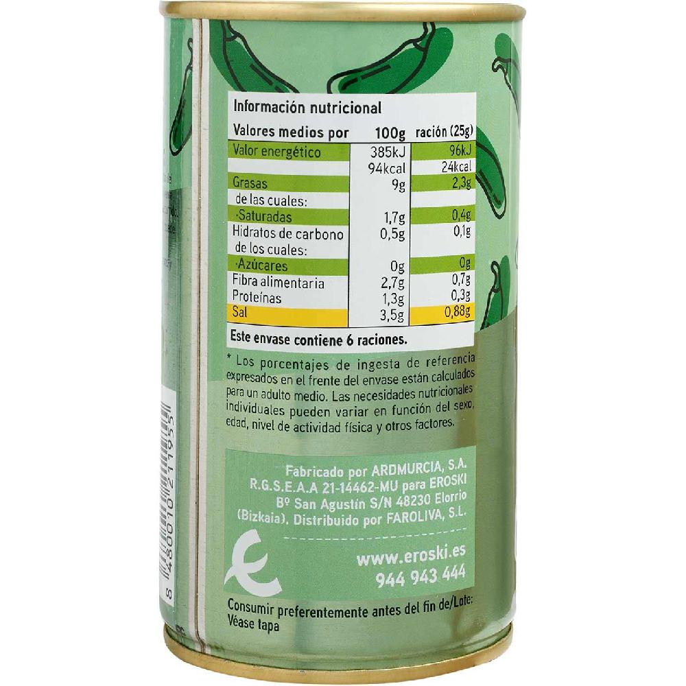Eroski Aceituna rellena jalapeño EROSKI lata 150 g Ofertas de temporada