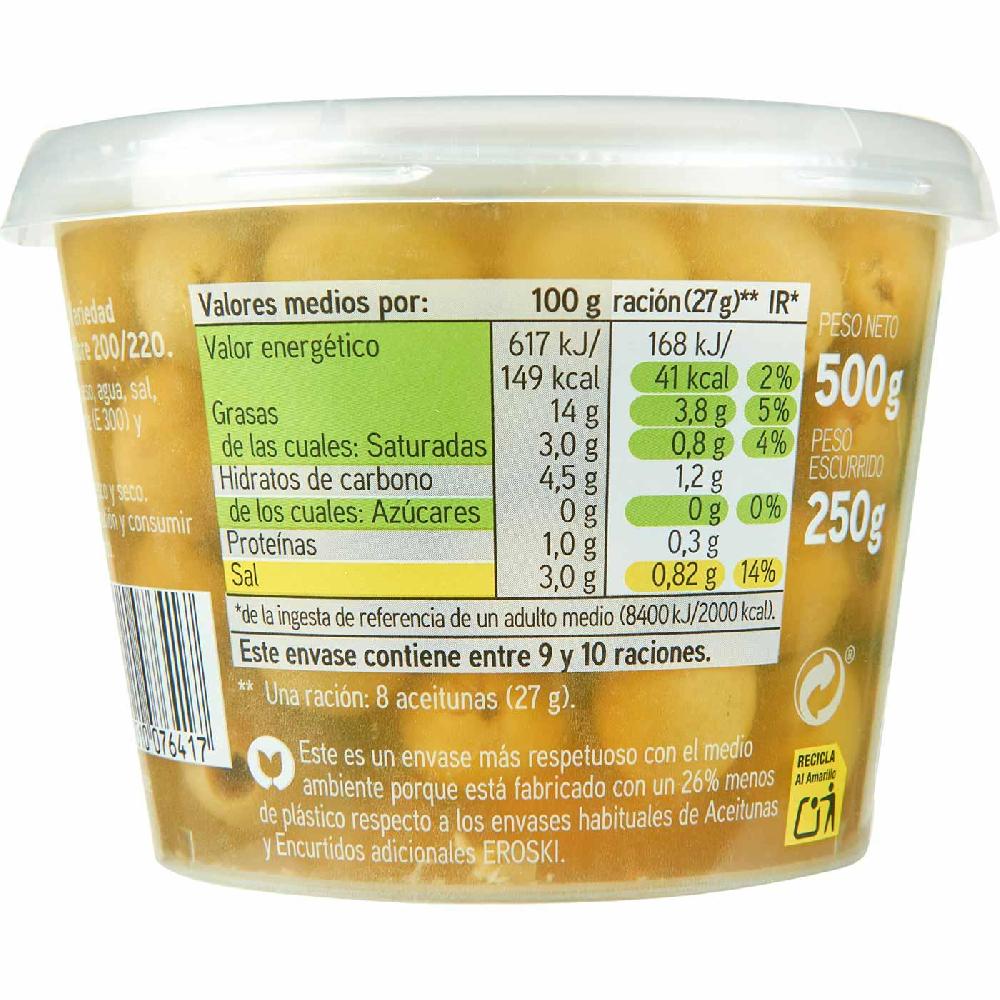 Eroski Aceitunas manzanilla sin hueso EROSKI frasco 250 g Mejor oferta