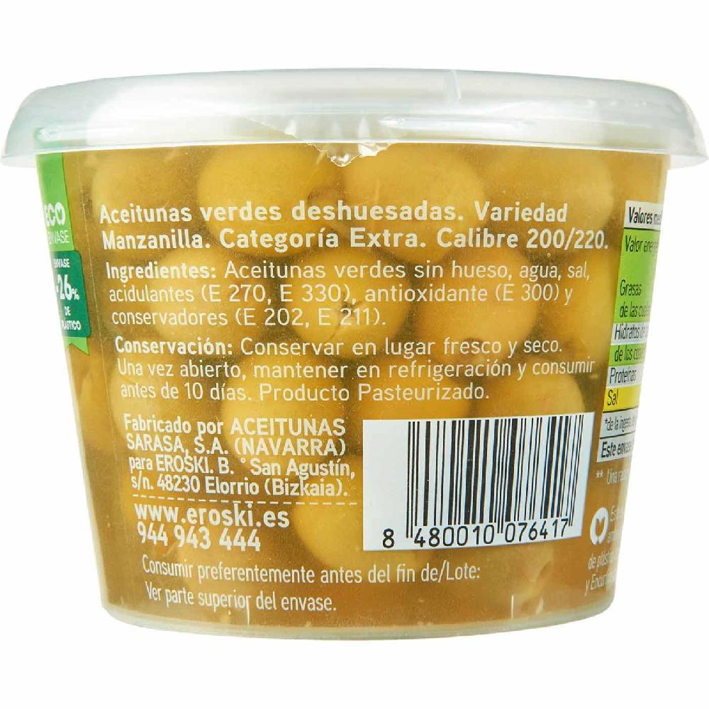 Eroski Aceitunas manzanilla sin hueso EROSKI frasco 250 g Mejor oferta