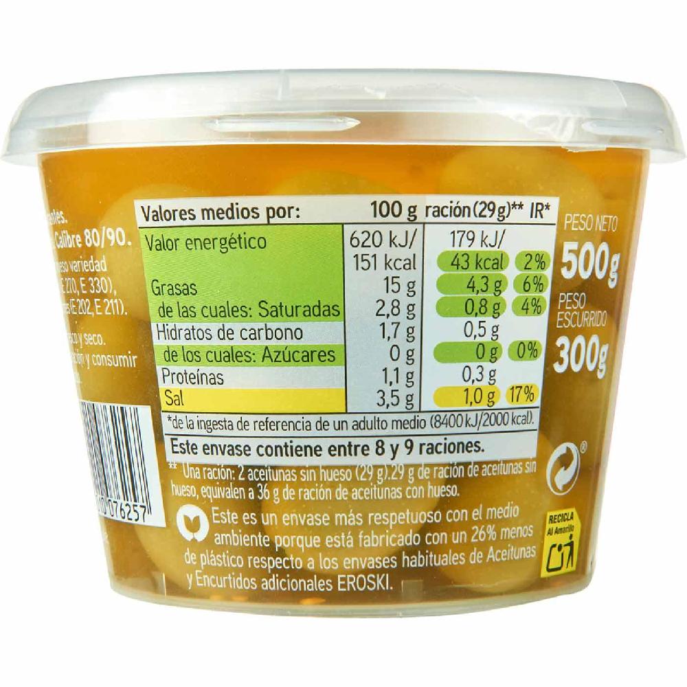 Eroski Aceitunas gordal picante EROSKI tarrina 300 g Oferta especial