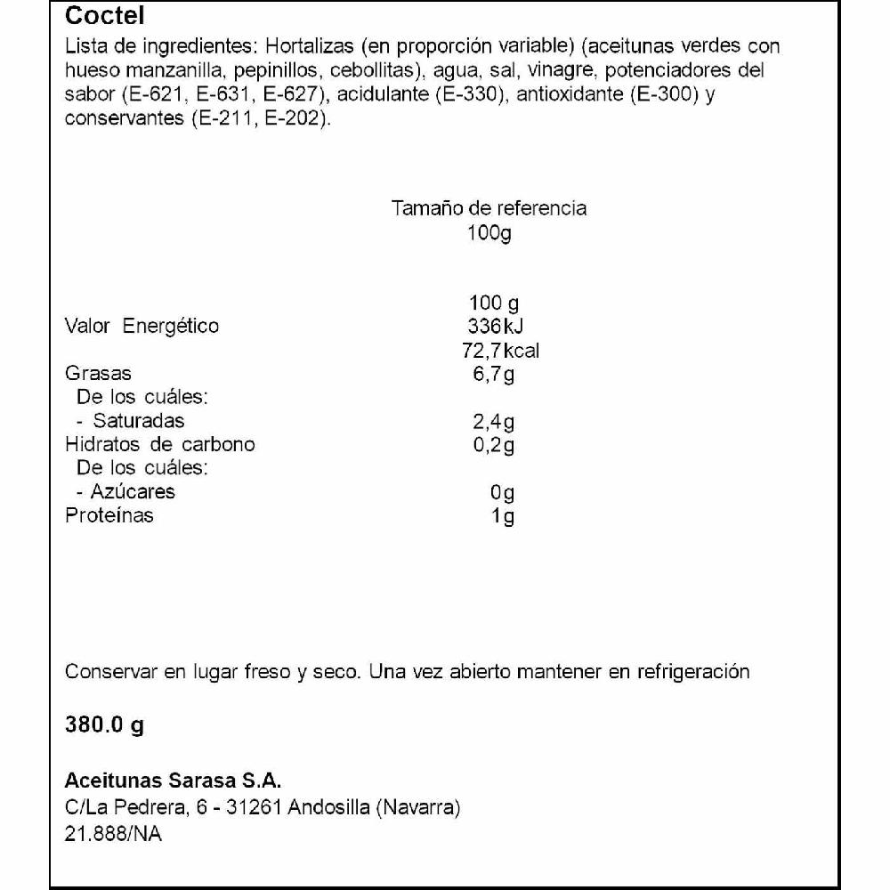 Eroski Cóctel en vinagre SARASA tarrina 200 g Envío gratis