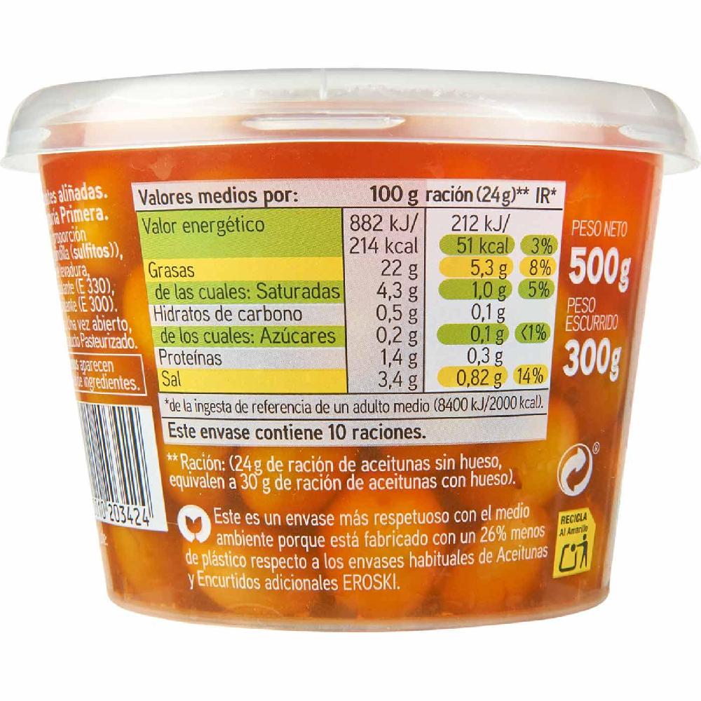 Eroski Aceitunas picantes EROSKI cubeta 300 g ÚLTIMAS EDICIONES