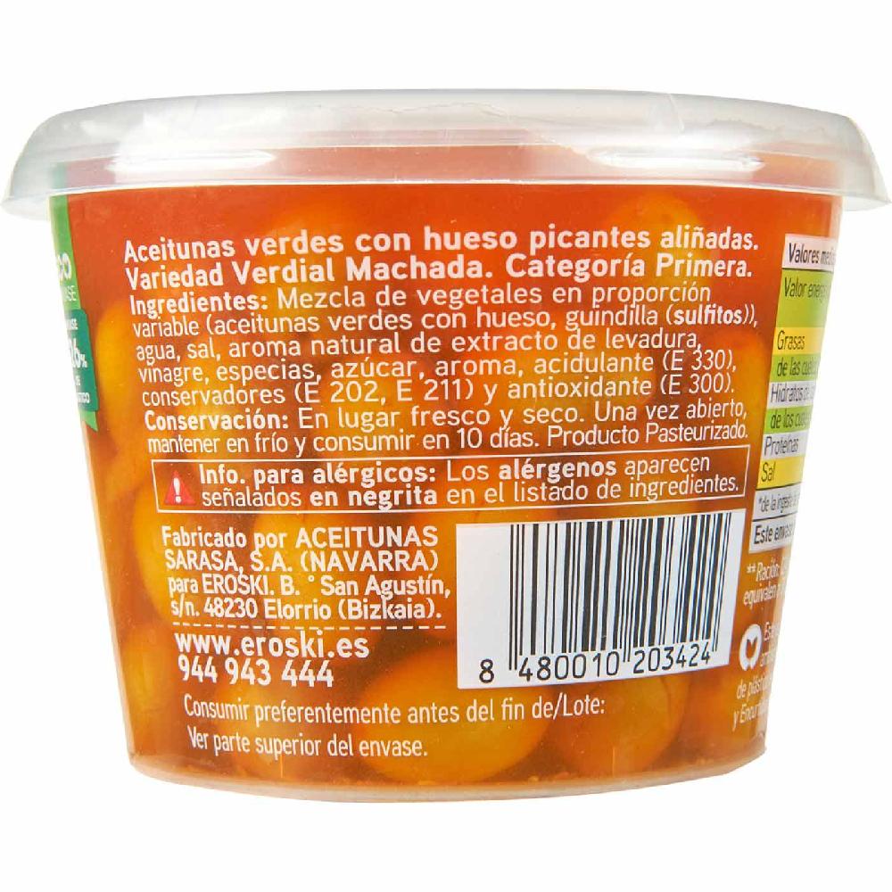 Eroski Aceitunas picantes EROSKI cubeta 300 g ÚLTIMAS EDICIONES