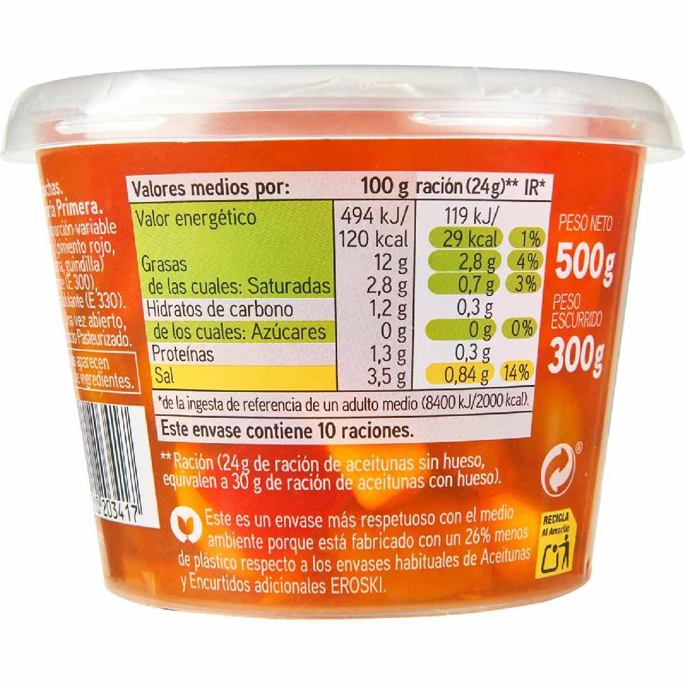 Eroski Aceitunas gazpachas EROSKI cubeta 300 g Precio de fábrica