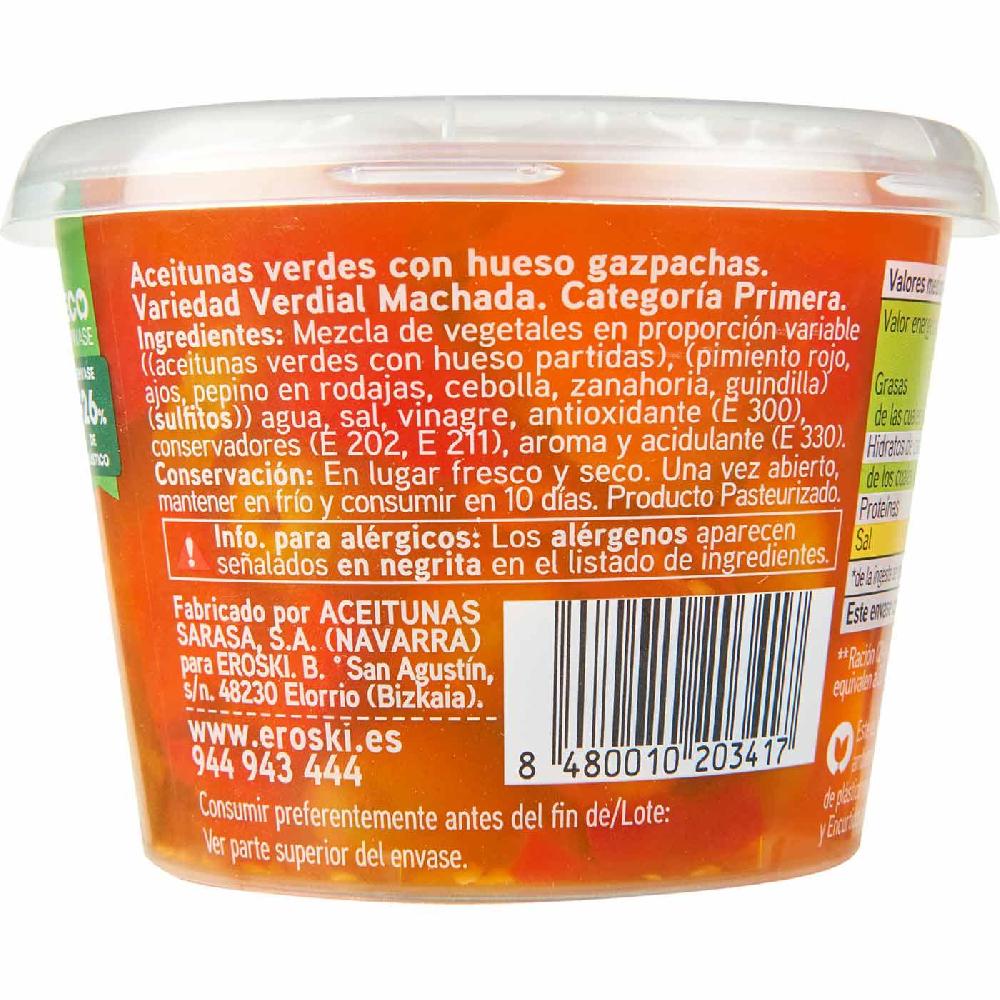 Eroski Aceitunas gazpachas EROSKI cubeta 300 g Precio de fábrica