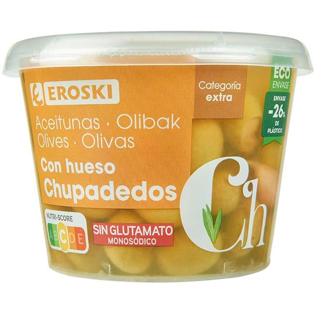 Eroski Aceitunas chupadedos EROSKI tarrina 300 g