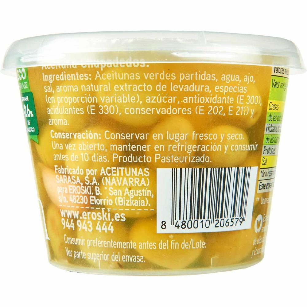 Eroski Aceitunas chupadedos EROSKI tarrina 300 g Solo hoy