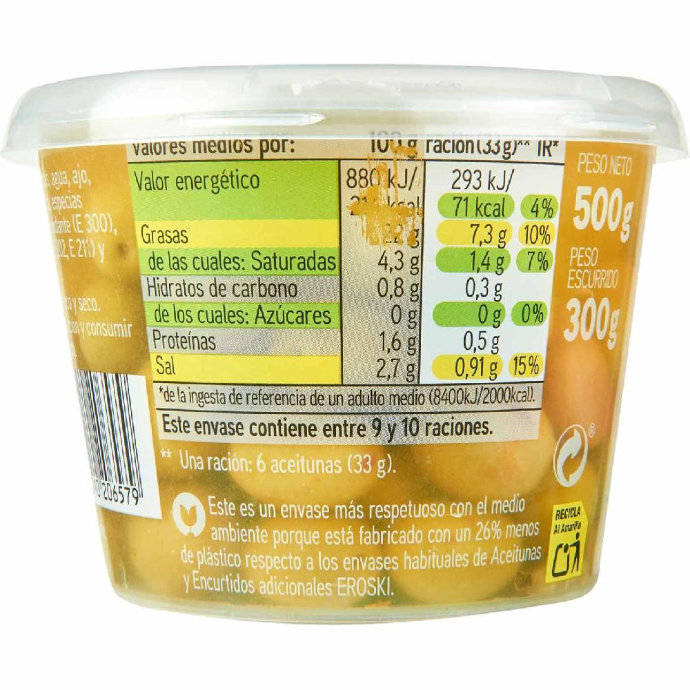 Eroski Aceitunas chupadedos EROSKI tarrina 300 g Solo hoy