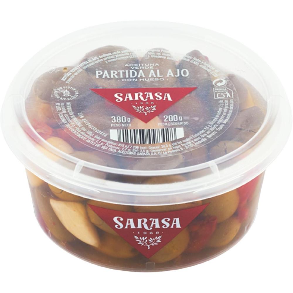 Eroski Aceituna partida al ajo SARASA tarrina 200 g Oferta especial de fábrica