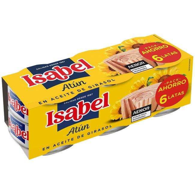 Eroski Atun en aceite de girasol ISABEL pack 6x65 g