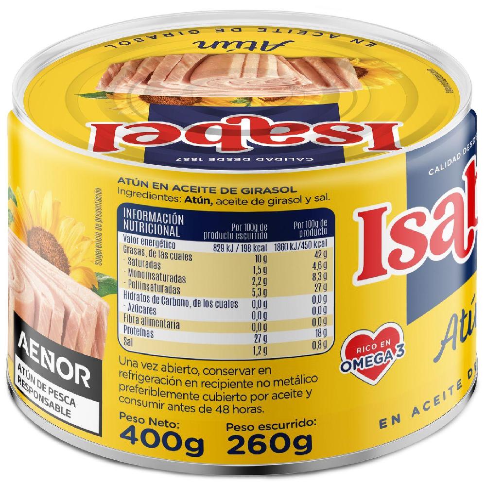 Eroski Atún en aceite girasol ISABEL lata 400 g Tienda de fábrica