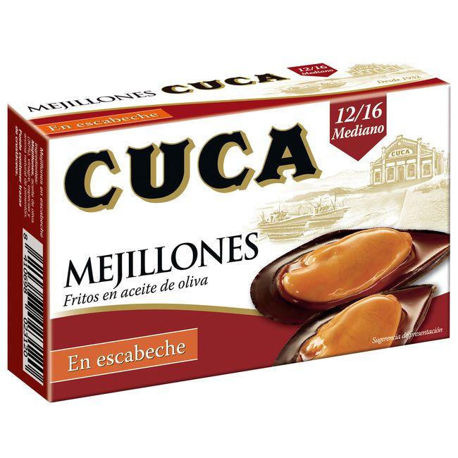 Eroski Mejillón en escabeche 12/16 piezas CUCA lata 115 g