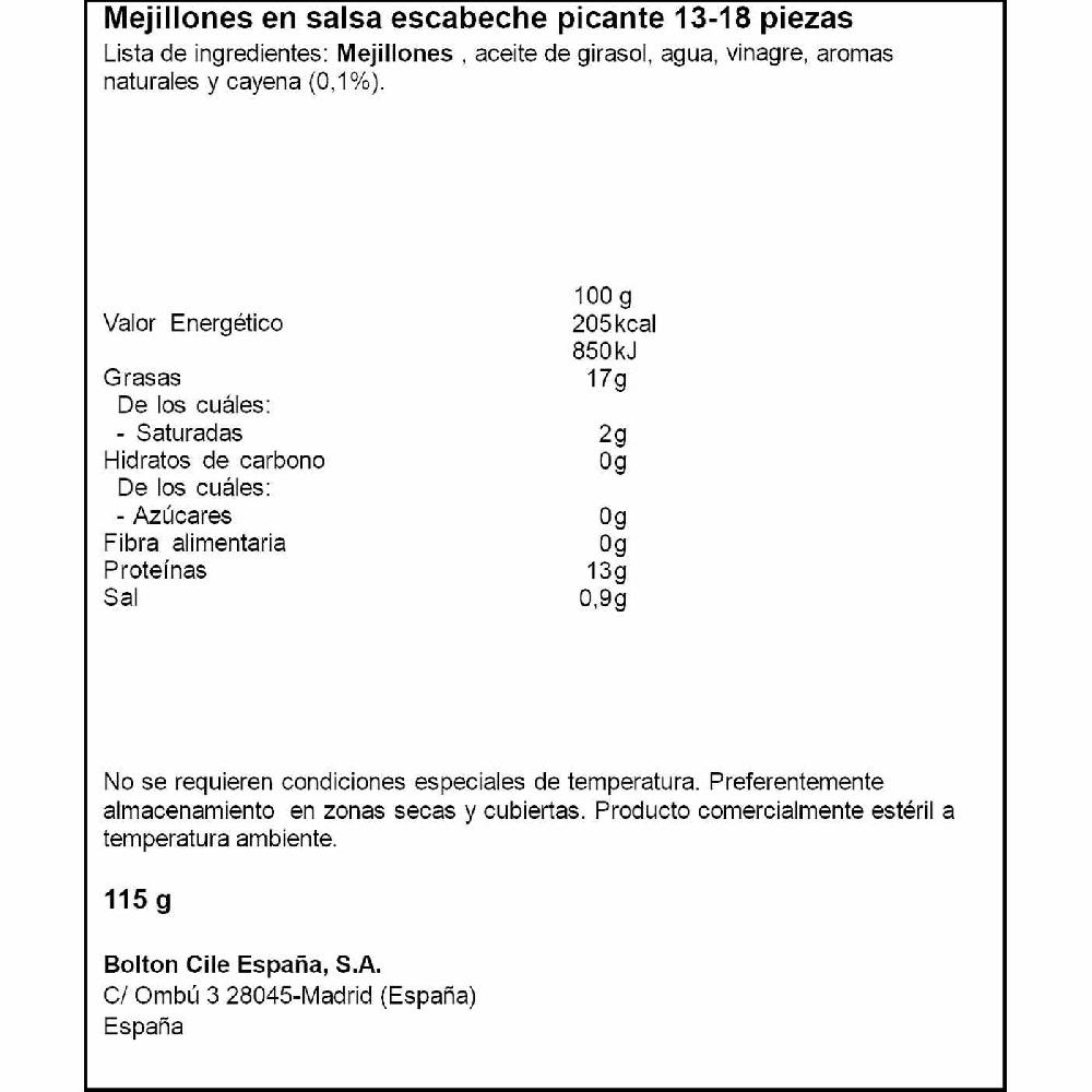 Eroski Mejillón en salsa picante 13/18 piezas ISABEL lata 115 g Precios de Black Friday