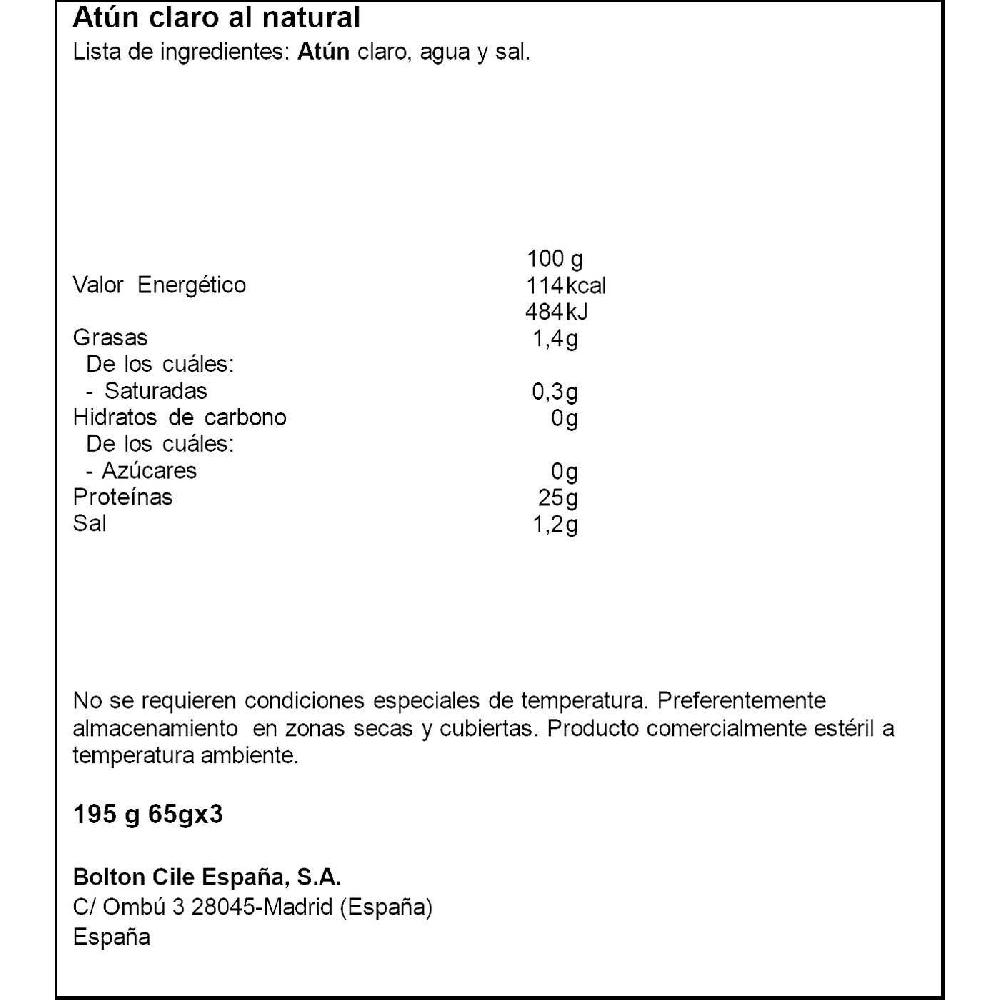 Eroski Atún claro natural CUCA pack 3x48 g Libre de impuestos