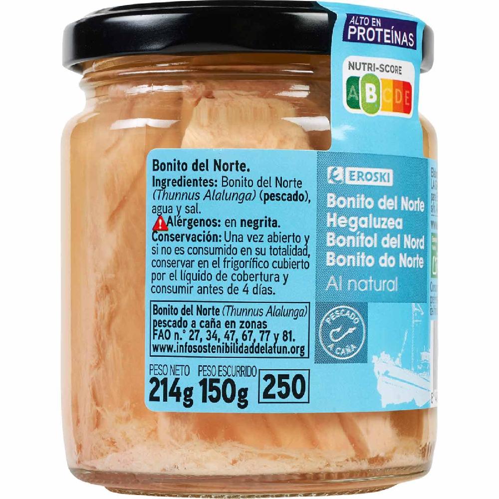 Eroski Bonito del norte al natural EROSKI frasco 150 g Última moda