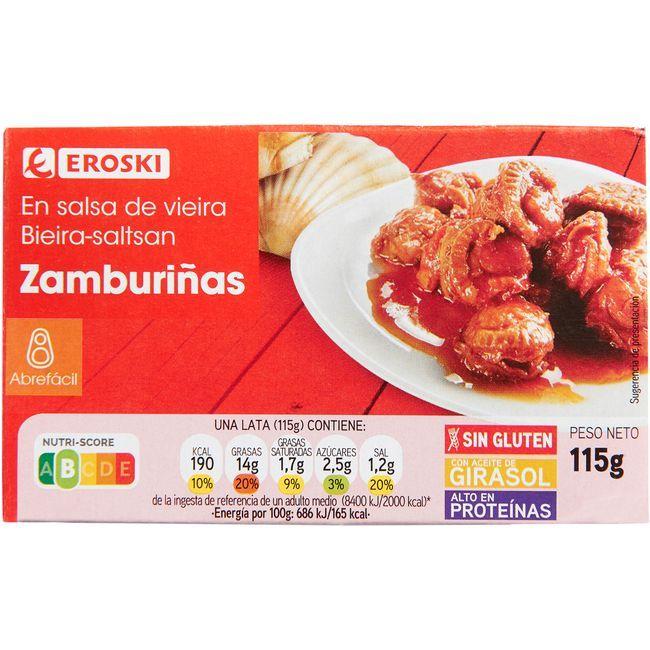 Eroski Zamburiña en salsa de vieira EROSKI lata 115 g