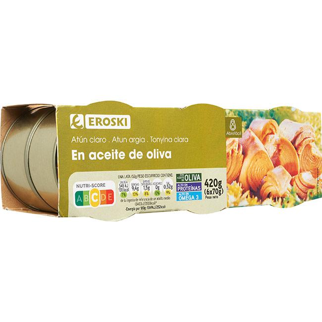 Eroski Atún claro en aceite de oliva EROSKI pack 6x70 g Outlet online