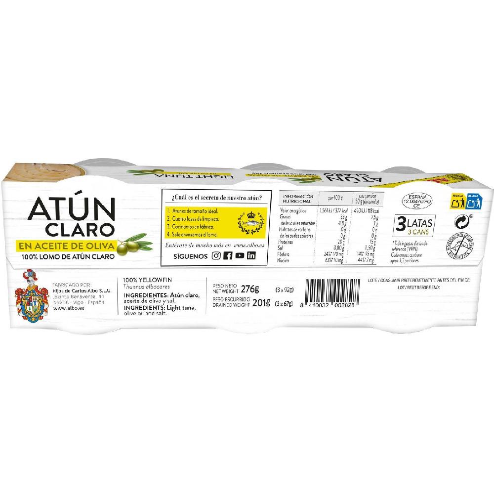 Eroski Atún claro en aceite de oliva ALBO pack 3x92 g Ofertas